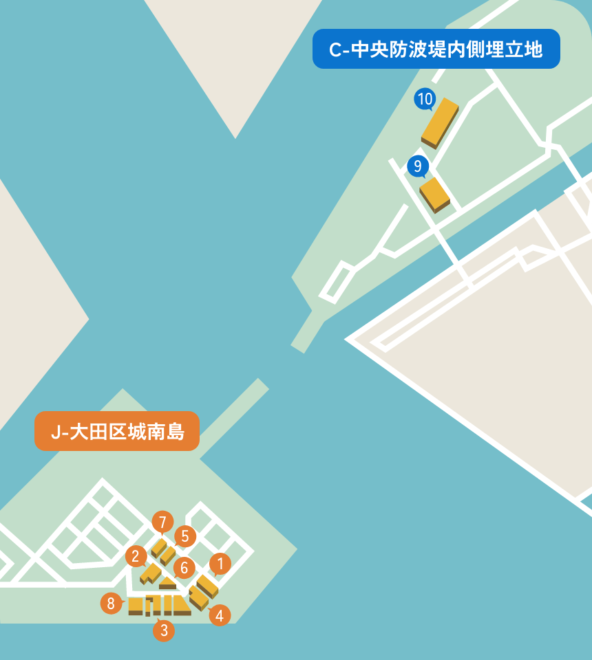 J-大田区城南島 & C-中央防波堤内側埋立地